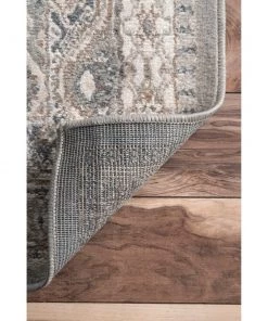 NL Transitional Panel Bordered Grey Soft Area Rug