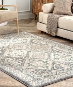 NL Transitional Panel Bordered Charcoal Soft Area Rug All Area Rugs And Runners