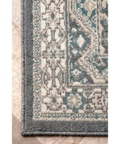 NL Transitional Panel Bordered Charcoal Soft Area Rug All Area Rugs And Runners
