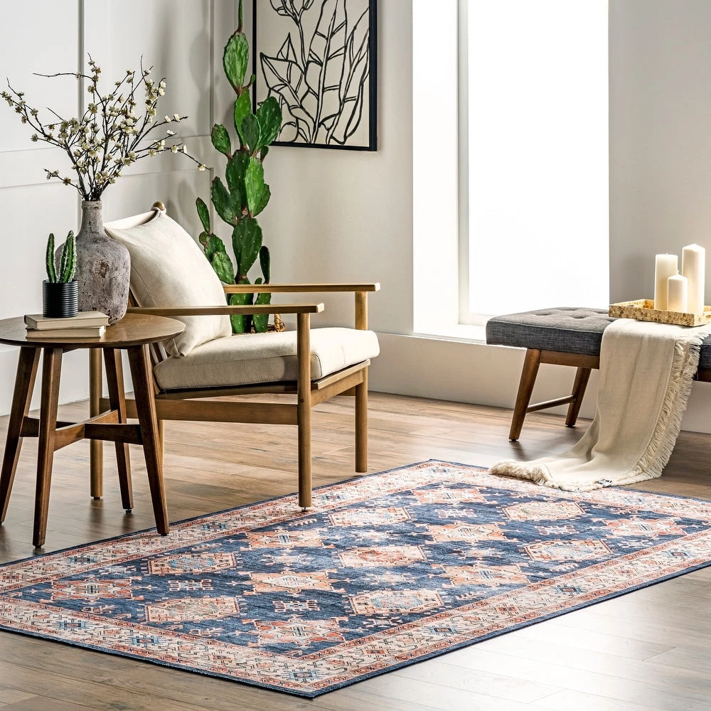 NuLOOM All Area Rugs And Runners Finley Machine Washable Vintage Distressed Area Rug 1 NuLOOM All Area Rugs And Runners Finley Machine Washable Vintage Distressed Area Rug