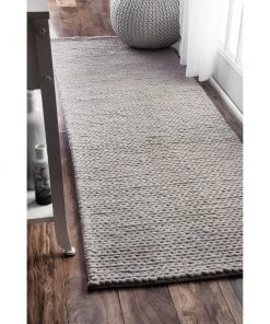 WW Handmade Braided Wool Grey Area Rug All Area Rugs And Runners