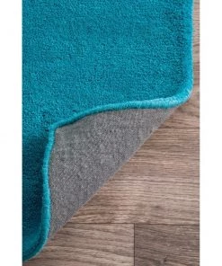 NL Handmade Wool Silk Octopus Pattern Light Blue Soft Area Rugs