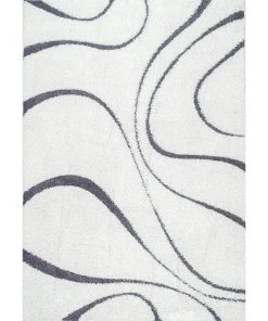 FAS All Area Rugs And Runners Ivory Gray Soft Plush Shag Area Rug