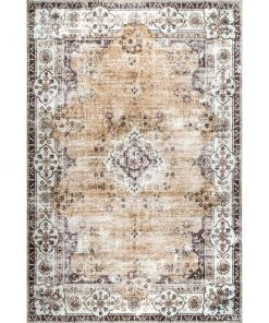 NuLOOM All Area Rugs And Runners Paisley Machine Washable Faded Floral Border Medallion Area Rug