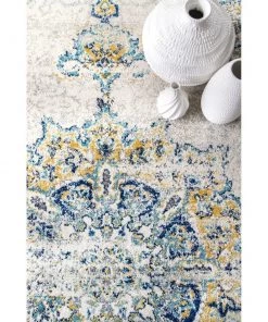 NL Vintage Persian Floral Ivory Blue Soft Area Rug 7 NL Vintage Persian Floral Ivory Blue Soft Area Rug