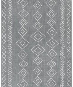NL All Area Rugs And Runners Moroccan Tribal Accent Grey Indoor/Outdoor Area Rugs - Durable/Easy Maintenance