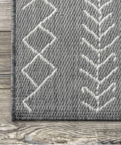 NL All Area Rugs And Runners Moroccan Tribal Accent Grey Indoor/Outdoor Area Rugs - Durable/Easy Maintenance