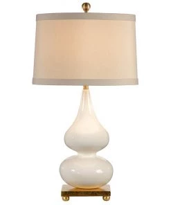 Wildwood White Pinched Porcelain Vase Table Lamp