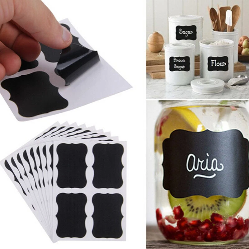 AEO Fancy Black Board Kitchen Decal Jar Labels - 36pcs Home Décor 2 AEO Fancy Black Board Kitchen Decal Jar Labels - 36pcs Home Décor
