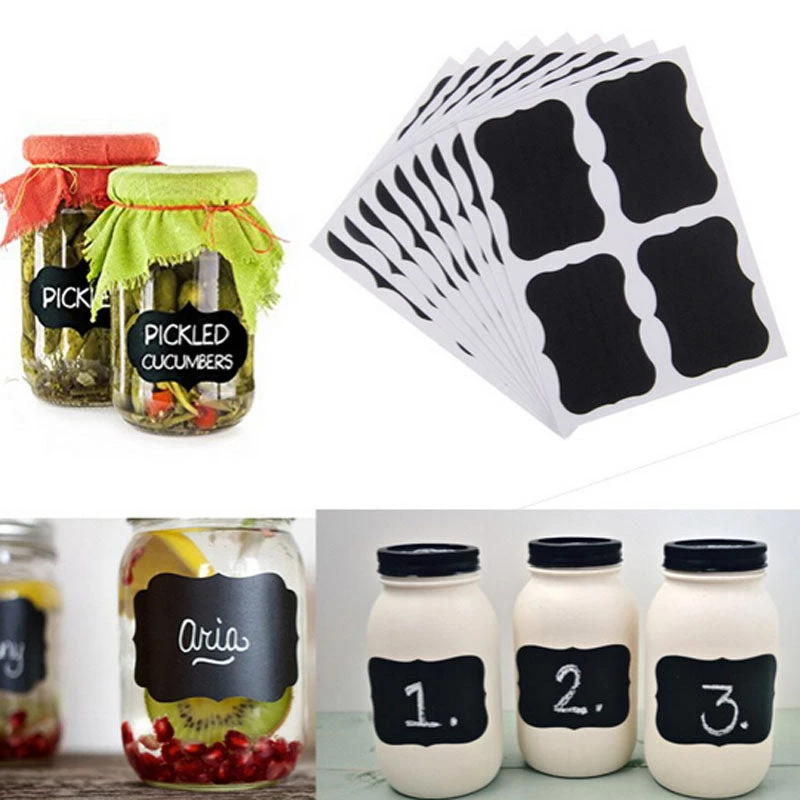 AEO Fancy Black Board Kitchen Decal Jar Labels - 36pcs Home Décor 4 AEO Fancy Black Board Kitchen Decal Jar Labels - 36pcs Home Décor