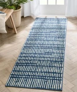 Well Woven Tribal Geometric Stripes Blue Distressed Area Soft Rug 13 Well Woven Tribal Geometric Stripes Blue Distressed Area Soft Rug