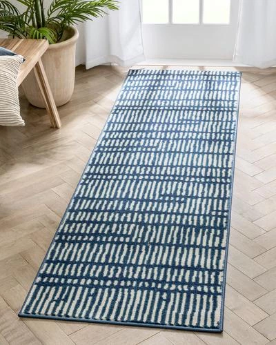 Well Woven Tribal Geometric Stripes Blue Distressed Area Soft Rug 7 Well Woven Tribal Geometric Stripes Blue Distressed Area Soft Rug