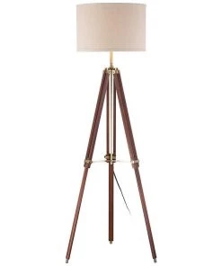 Lamp Plus Lamps Surveyor Cherry Wood Tripod Floor Lamp By Possini Euro