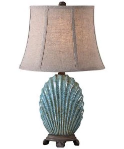 Uttermost Lamps Seashell Creckled Blue Accent Lamp
